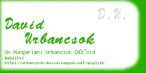 david urbancsok business card